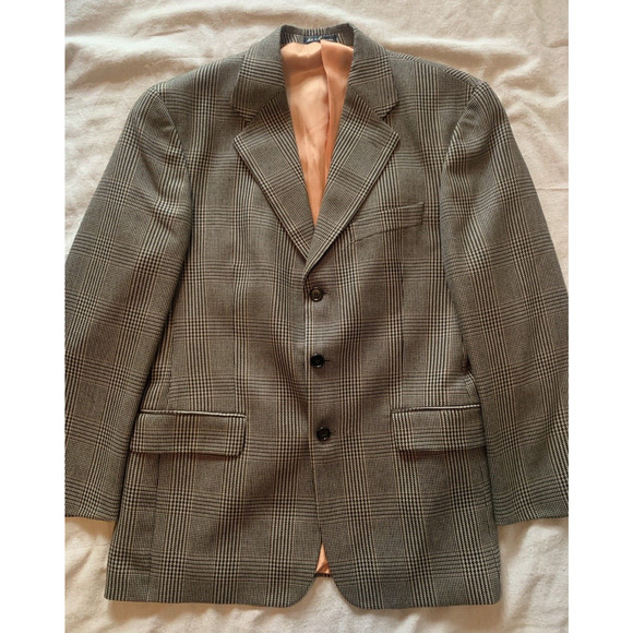 Vtg J Riggins Wool Blend Blazer Mens Size 40R Brown Tweed Sport Coat Suit Jacket - Picture 5 of 16